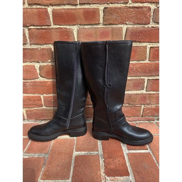 Ann Taylor Loft $200 black Tall Biker Boots womens sz 9.5 NEW - Picture 4 of 12